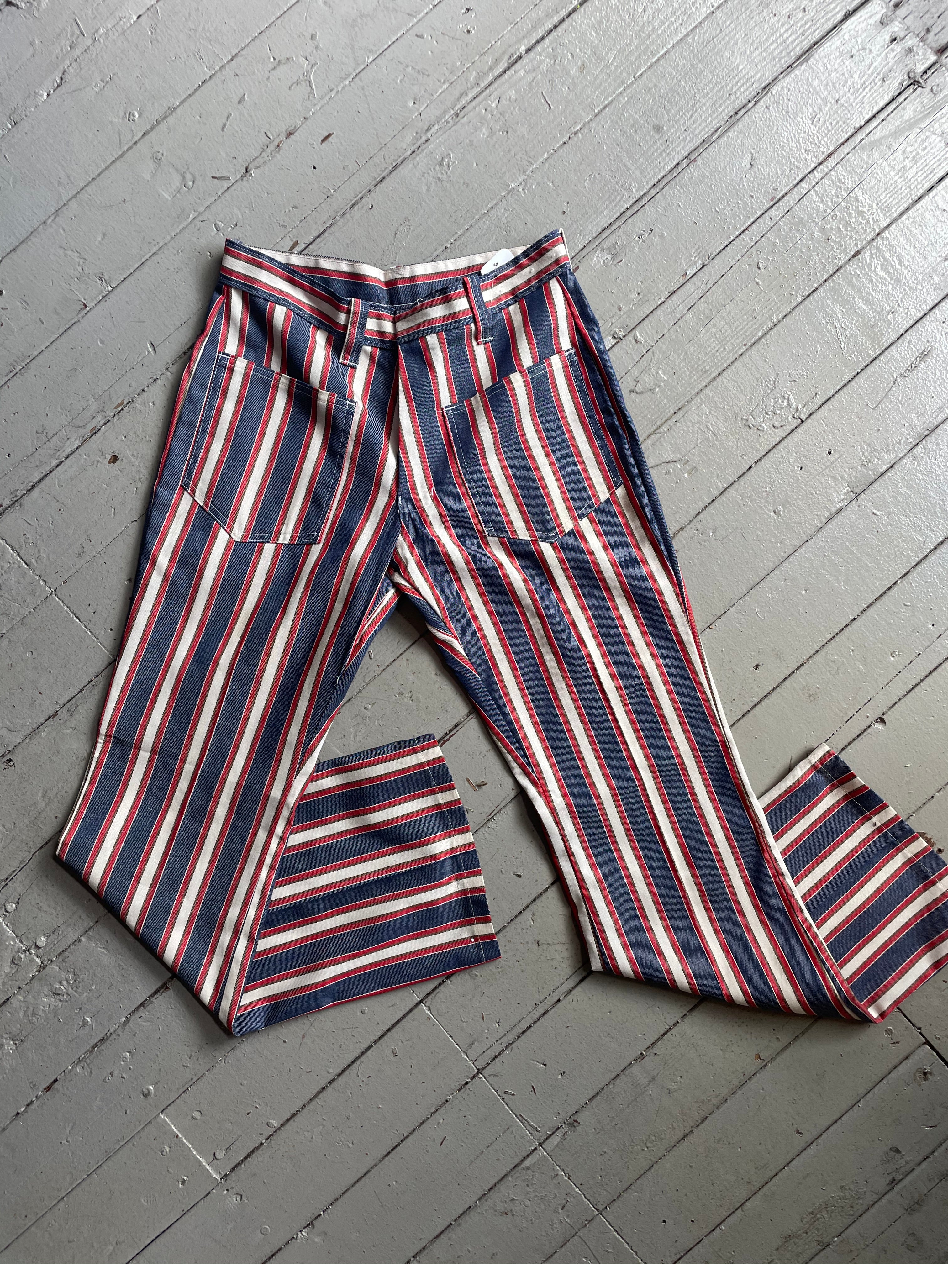 70s Striped High Waisted Flared Pants - XS to Small – Flying Apple
